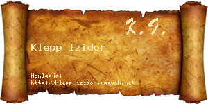 Klepp Izidor névjegykártya